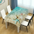 thumbnail image 7 of SKYSONIC Starfish Seashell Summer Beach Tablecloth Durable Rectangle Tablecloths Waterproof Square Table Cloth Stain Resistant Table Cover for Outdoor Picnic Restaurant Home Decoration 60 x 60 Inch, 7 of 7