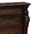thumbnail image 2 of Venta Nightstand, 3 Drawers, Carved Details, Cherry Brown Solid Wood Frame, 2 of 5
