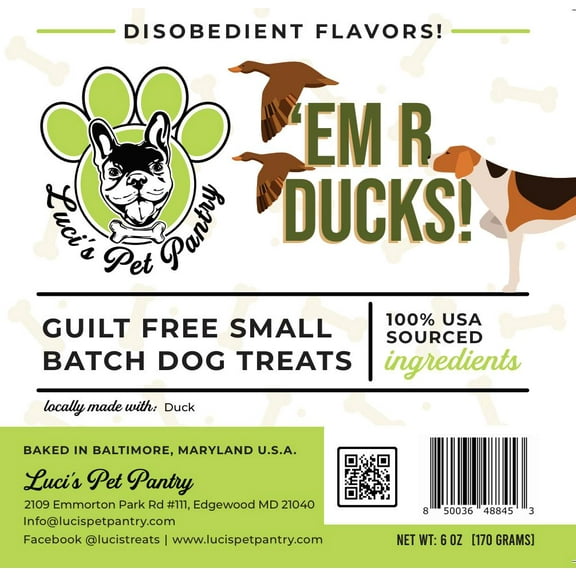 Em' R Ducks "Duck Biscuits" Dog & Puppy Treats! 6 oz. Treat Bag of Yummy Goodness!