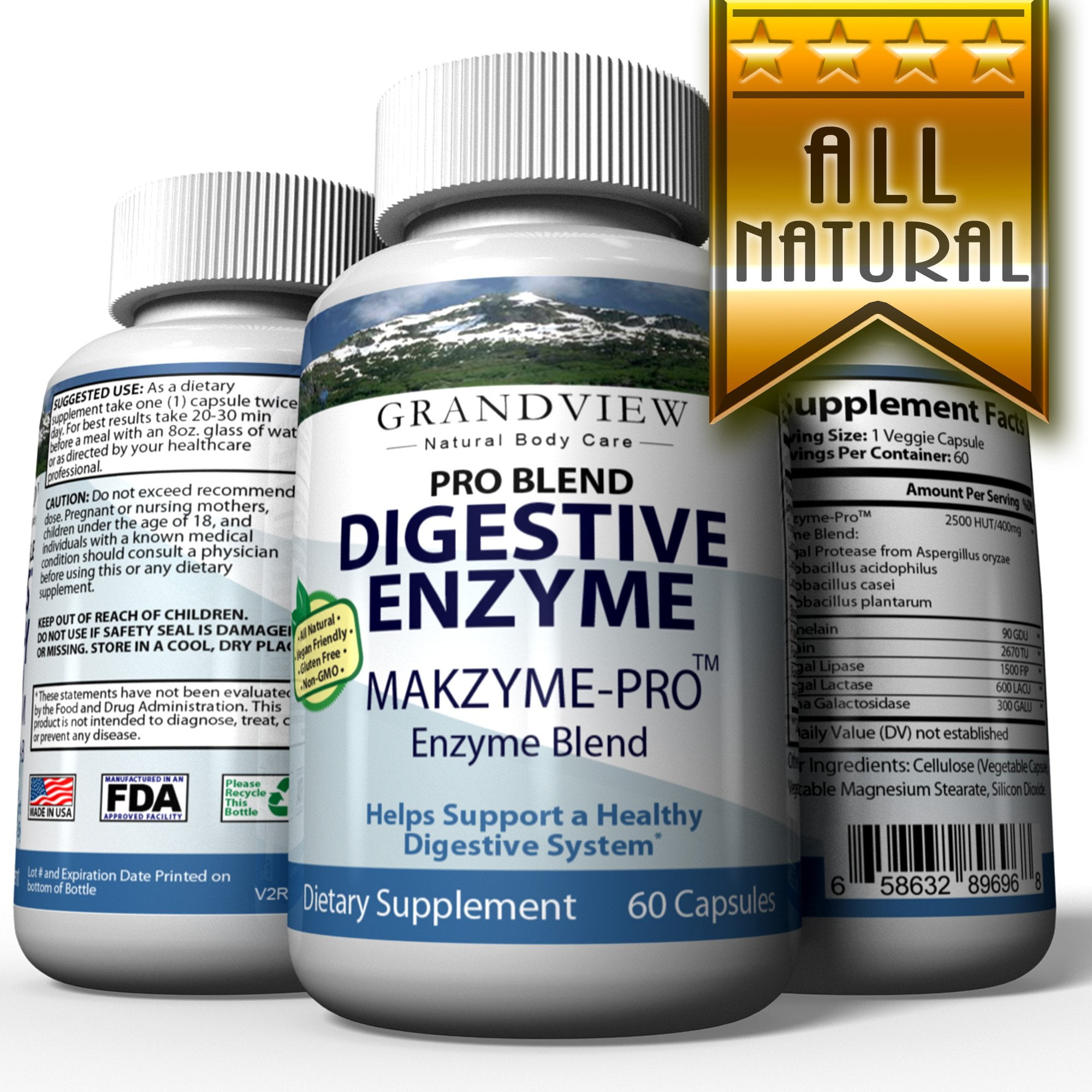 Digestive Enzyme Pro Blend All Natural Stomach Support For Better