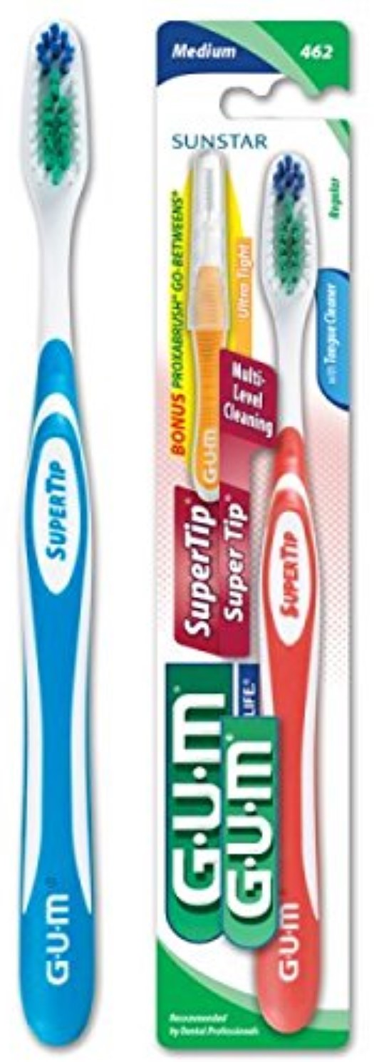 GUM Super Tip Toothbrush Medium/Full 1 Each (Pack of 3)