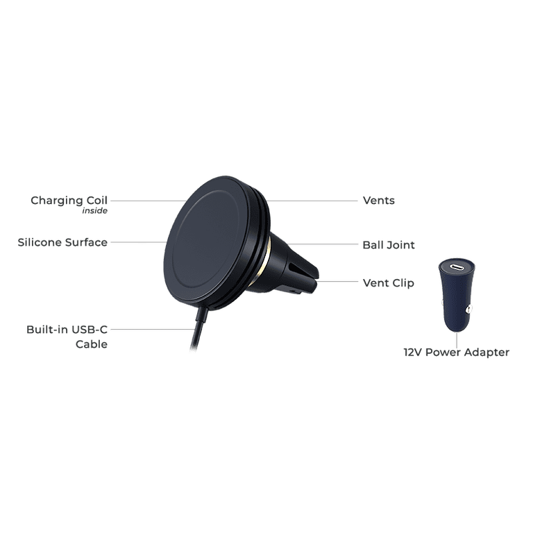 Compact Wireless Charging Magnetic Air Vent Mount photo 4