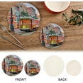 thumbnail image 4 of Pot Holders Trivets Set Pure Cotton Potholders Set, Set of 2, Streetcar Landscape Hot Pot Trivets One 9.45 Inch and One 7 Inch for Kitchen Pans Bowl Teapot, 4 of 7