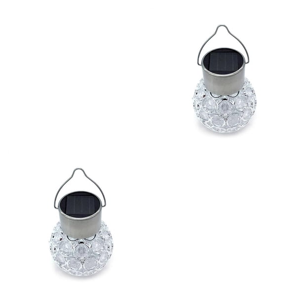 Monstrate Luz solar LED Jardín al aire libre Pasillo Decoración de jardín Luz Colgante impermeable LED Luz de bola hueca Vistoso 2piezas Monstrate CBP072360