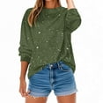thumbnail image 7 of Enjoytime Plus Size Womens Clothing Cute Print Long Sleeve Crewneck Sweatshirt Casual Loose Pullover Tops Army Green XL, 7 of 7