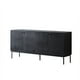 thumbnail image 2 of Gabinete lateral Gabinete de sala de estar tallado en teca Gabinete de entrada negro de madera maciza, 2 of 4