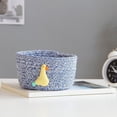 thumbnail image 1 of Cotton Rope Storage Frame Woven Storage Basket F Organizers and Storage, Small Woven Basket Cute Blue Rope Basket Cotton, 1X Storage Basket, by Meiiso, 1 of 9
