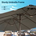 thumbnail image 3 of XIZZI 15ft Patio Umbrella with Base and Crank Handle, Extra Large Double-Sided Outdoor Umbrella with Waterproof, UV Resistant, Rectangle Garden Table Umbrellas Dark Gray, 3 of 9