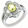 thumbnail image 1 of 925 Sterling Silver Oval Diamond Lemon Quartz Ring Gemstone, 1 of 5
