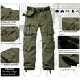 thumbnail image 3 of TRGPSG Women's Fleece Lined Cargo Hiking Pants Winter Insulated Snow Ski Pants with 8 Pockets(No Belts),Armygreen Size 8, 3 of 6