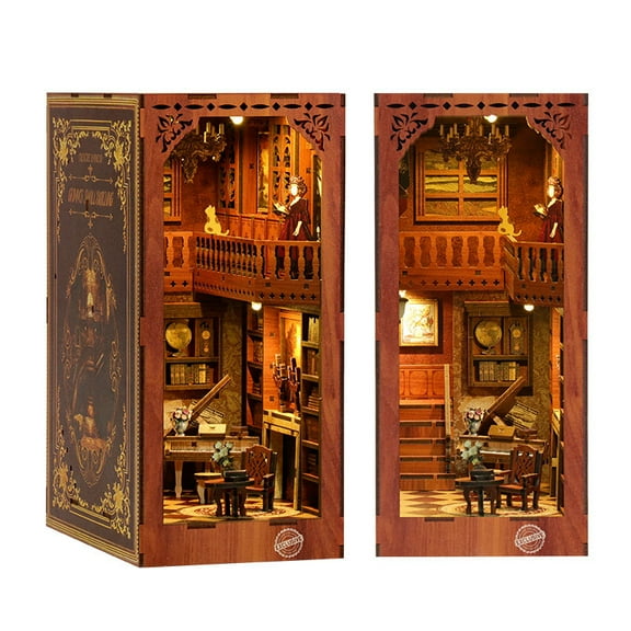 Wooden 3D puzzle DIY Ancient Book Collection Room