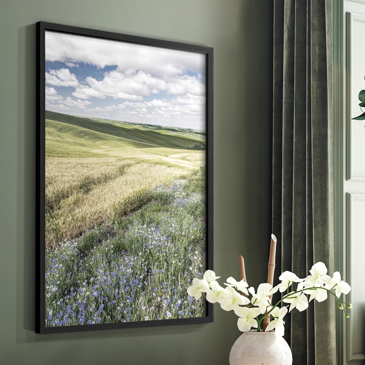 Wildflower Farm Framed Print - Solid Wood in Single Picture Frame Solid Wood 2 Framed Print