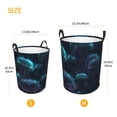 thumbnail image 3 of Lsque Ice blue light spot jellyfish Pattern Laundry Hamper Basket, Tall Woven Rope Hamper Basket for Clothes, Lightweight Storage Basket, Collapsible Waterproof-Medium, 3 of 6