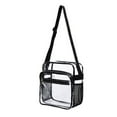 thumbnail image 2 of HaoXun Extra Large Clear PVC Cosmetic Makeup Bag - Black Transparent Tote Shoulder Bag for Travel, Stadium Approved (10x12x6in) | Durable Toiletry & Diaper Carry Pouch for Beach, Events & Work, 2 of 6