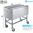 thumbnail image 3 of AmGood 18-1/2 in. x 36 in. Mobile Ice Bin with Sliding Lid – Stainless Steel, Insulated, with Bottle Holders & Casters, NSF, 3 of 13