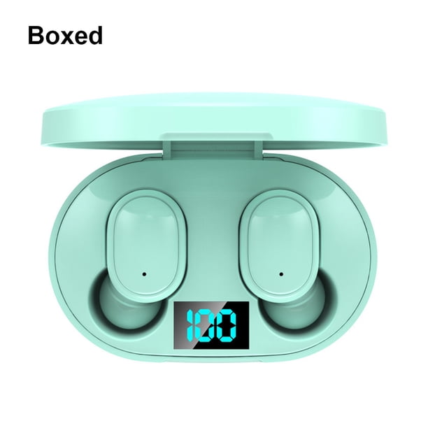 1 par de auriculares Auriculares inalámbricos recargables con manos libres Pantalla LED IPX4 Auriculares deportivos impermeables, Verde Inevent EL004799-03B