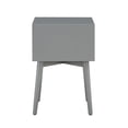 thumbnail image 6 of Leptis Mid-Century 2-Drawer Solid Wood Side Table, Gray, 6 of 8