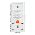 thumbnail image 2 of KFFKFF 68" High Corner Storage Unit, 6-Level Rustic Storage Cabinet with 4 Timber Doors & Flexible Shelves, Standalone Corner Cabinet for Lounge, Kitchen, Utility Room, in White, 2 of 9
