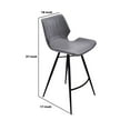 thumbnail image 5 of Leatherette Curved Seat Counter Height Barstool with Angled Legs, Gray - Saltoro Sherpi, 5 of 5