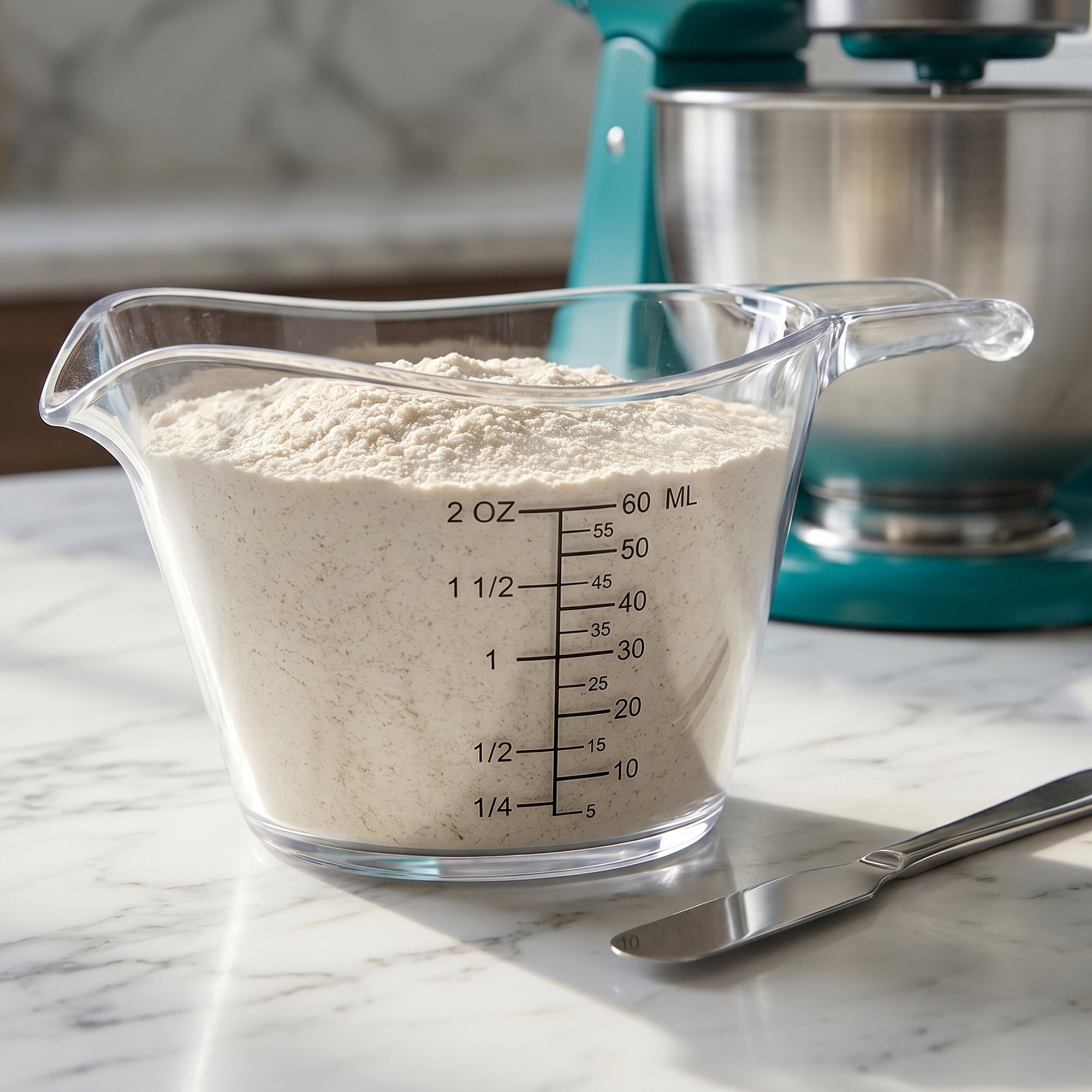 Unique Bargains PS Material Measuring Cup for Kitchen Tasks Clear 60ml