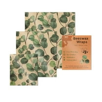 witspace Beeswax Wraps for Food, Reusable Beeswax Food Wraps, Eco Friendly Beeswax Wraps for Food, Food Storage Containers, Organic Cotton Food Wraps, 3 Pack (S, M, L)