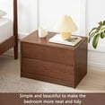 thumbnail image 6 of Marsrizon Modern NightStand, 100% Solid Wood TV Sideboard, Minimalist Oak Side Table, Living Room Log Storage Cabinet, Low Cabinet（Walnut）, 6 of 6