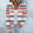 thumbnail image 4 of Usmixi Winter Womens Sweatshirt Coat Hooded Sweatshirt for Women Casual Drawstring Zip up Striped Print Hoodies Coat Tops Fall Loose Lightweight Long Sleeve Pocket Outerwear Up to 65% off, 4 of 7