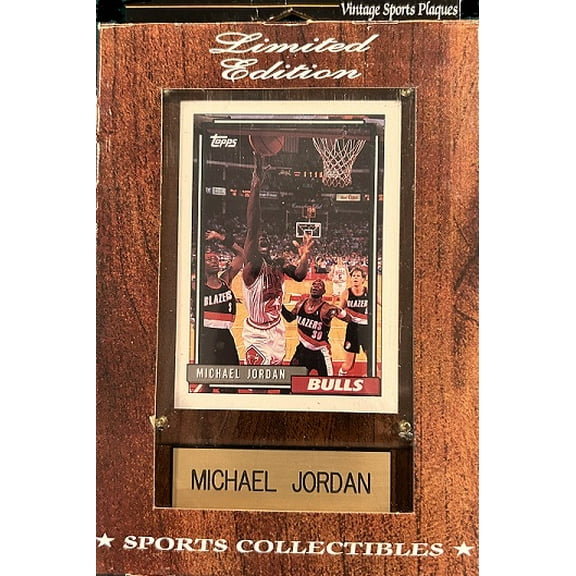 Michael Jordan SCA Limited Edition 4x6 Wooden Wall Plaque Featuring His 1992-93 Topps Basketball Card 141
