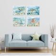 thumbnail image 5 of HFDF Sea Turtle Bathroom Wall Art Ocean Wall Decor Watercolor Octopus Crab Seahorse Canvas Prints Coastal Sea Life Animal Painting for Home Wallx4pcs 16x12inch Framed, 5 of 6