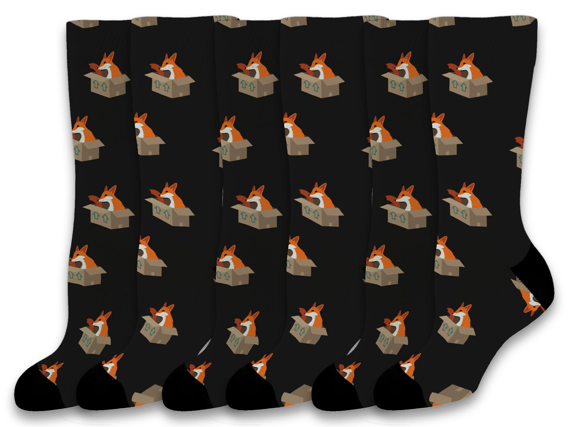 ThisWear Fox Themed Gifts Foxes in Boxes This Side Up Funny Socks Fox