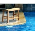 thumbnail image 4 of WholesaleTeak Outdoor Patio Grade-A Teak Wood 33" Double Curved Seat Shower / Bath Room / Pool / Spa Stool Friendship Bench  #WMAXDCSB, 4 of 4