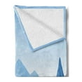 thumbnail image 2 of Northwoods Soft Flannel Fleece Throw Blanket, Blue Winter Hand Drawn Style Mountains Snowy Landscape Spruce Trees, Cozy Plush for Indoor and Outdoor Use, 50" x 70", Blue and Pale Blue, by Ambesonne, 2 of 5
