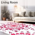 thumbnail image 2 of ODIKA 4'x6' Machine Washable Non-Slip Area Rug, Chic Bloom Decorative With Symmetrical High Traffic Rug, Pink, 543063, 2 of 7