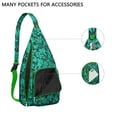 thumbnail image 3 of Hawaiian Print Sling Backpack - Colorful Monstera & Palm Leaf Design Crossbody Bag, Fashionable Multi-Functional Pack, 3 of 4