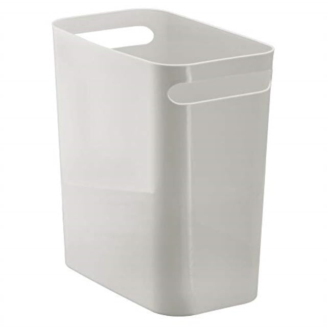 mdesign slim plastic rectangular large trash can wastebasket, garbage