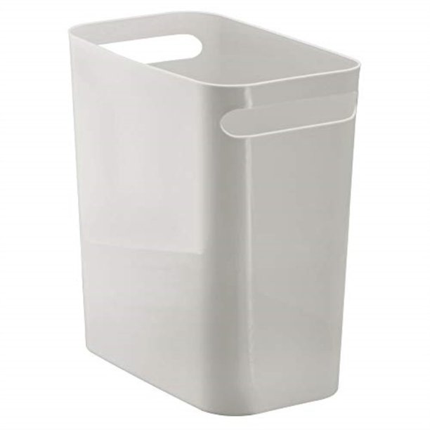 mdesign slim plastic rectangular large trash can wastebasket, garbage