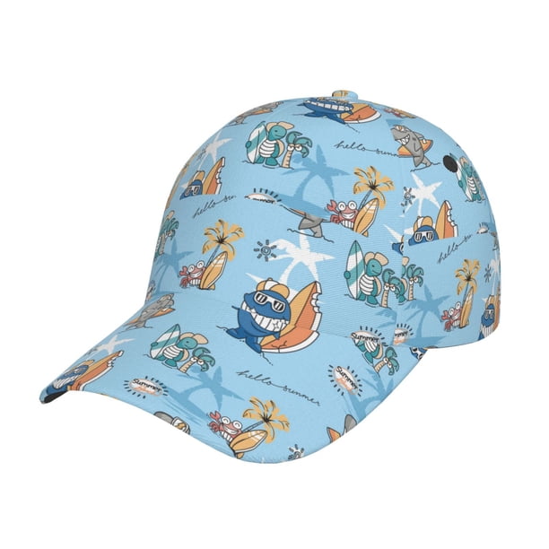 Fotbe Cute Animals Surfers Gorro Clásico de Béisbol, Gorra Ajustable con Broche Snapback, Gorro de Exterior de Algodón Suave