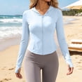 thumbnail image 4 of Drovellove Women's Long Sleeve Zipper Hoodie with Pockets – Slim Fit Cropped Athletic Jacket, UPF 50+ Sun Protection, Breathable Moisture-Wicking Top for Yoga, Running, Hiking & Outdoor Training, 4 of 8