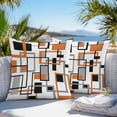 thumbnail image 4 of Outdoor Pillow Cover Modern Geometric Abstract Set of 2 Waterproof Throw Pillowcases Mid Century Orange Decorative Patio Furniture Pillows for Couch Garden Indoor & Outdoor Use, 4 of 9