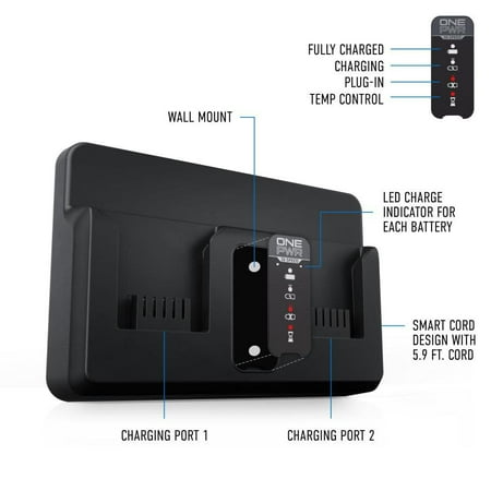 Hoover ONEPWR Dual Bay Battery Charger - BLACK