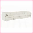 thumbnail image 6 of White 4-Seater Chenille Modular Sofa - Free Combination, Comfy for Living Room, 6 of 8