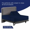 thumbnail image 4 of Top Split Head Flex Sheet Set-for Adjustable Bed-4 Pcs -100% Egyptain Cotton 700 Thread Count - 15-Inch Deep Pocket - Queen Size Navy Blue Solid - Split Down 36 inches from The top, 4 of 5