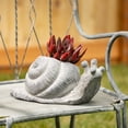 thumbnail image 3 of 6"H Sullivans Charcoal Snail Planter, Gray, 3 of 5