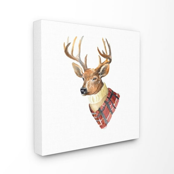 Stupell Industries Funny Coat Fashion Deer Animal Watercolor Painting Canvas Wall Art by Lanie Loreth