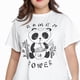 thumbnail image 4 of Camiseta Oversize Bnca Panda Gráfico Manga Corta Verano Hombro Mujeres De Moda Suave Transpirable 2XL Macarena camiseta de gran tamaño de las mujeres de algodón, 4 of 8