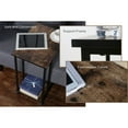 thumbnail image 4 of JJS Side End C Table for Sofa, Living Room Couch Table Snack Table That Slide Under for Small Spaces Rustic Brown, 4 of 5