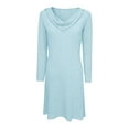 thumbnail image 5 of Stamzod Long Sleeve Dress for Women Summer Cowl Neck Elegant Wedding Dress Vacation Casual Dresses for Women Light Blue M, 5 of 7
