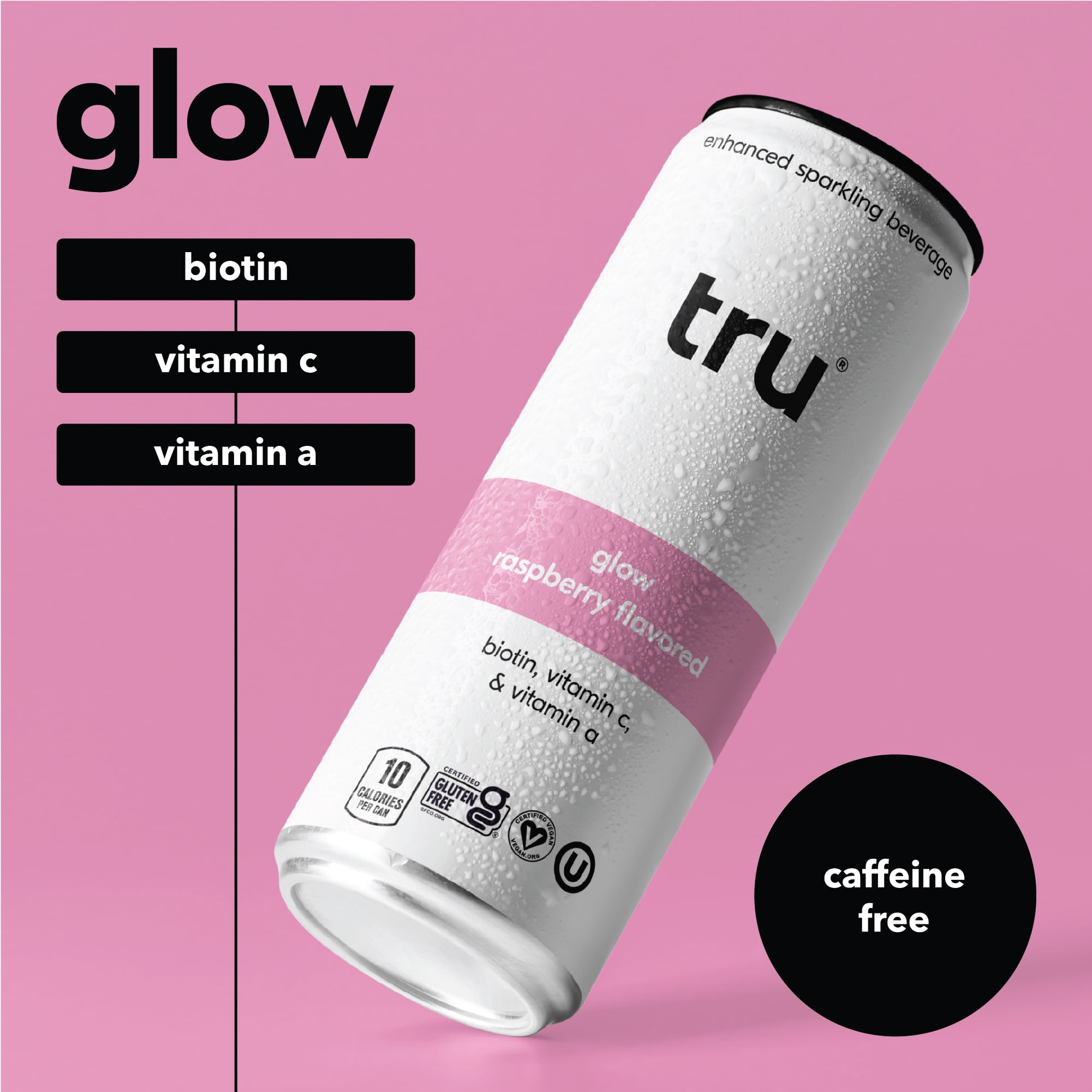 Tru Beauty Natural Keto Beverage, Raspberry Sparkling Water with