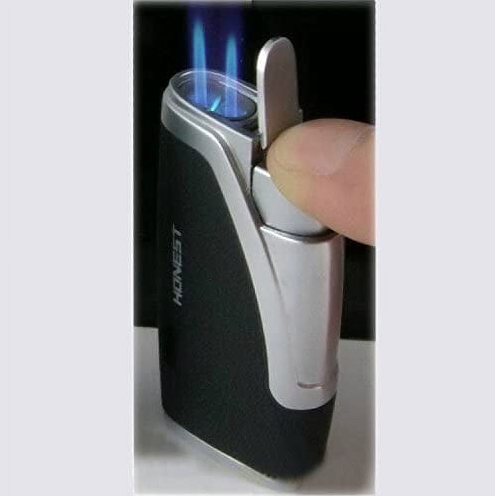 honest cigarette lighter Windproof Honest Double Nozzles Lighter Jet Torch Flame Butane Gas Cigar  Cigarette Lighter