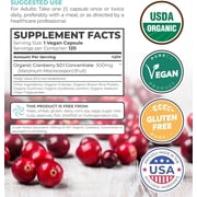 Pure Co 25,000mg Organic Cranberry Pills 50:1 Concentrate Kidney Support Supplement, 120 Capsules